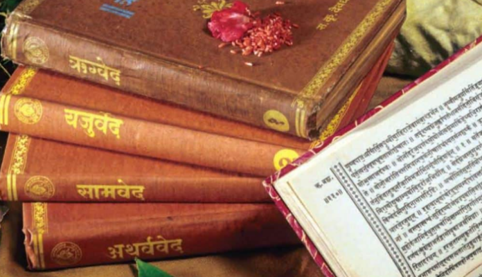 four Vedas of Vedic Period in Ancient India based on NCERT: Rigveda, Samaveda, Yajurveda & Atharvaveda are four Vedas.